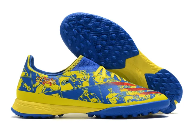 Adidas X Jaune Noir Chaussures de Football Turf à Coupe Basse avec Upper Synthétique Overlay de Maillage Gradiente 13