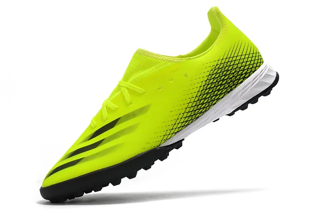 Adidas X Jaune Noir Chaussures de Football Turf à Coupe Basse avec Upper Synthétique Overlay de Maillage Gradiente 24