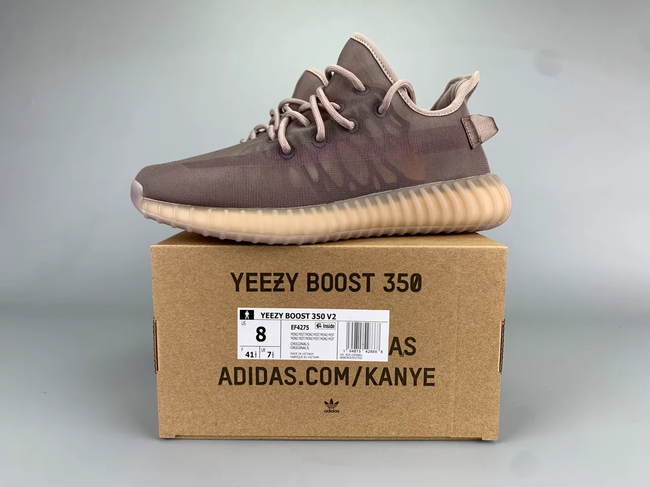 Adidas Yeezy Boost 350 Taupe Knit Lifestyle Sneakers 2