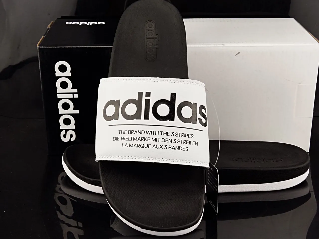 Adidas Yeezy Slide Black and White Slippers 3