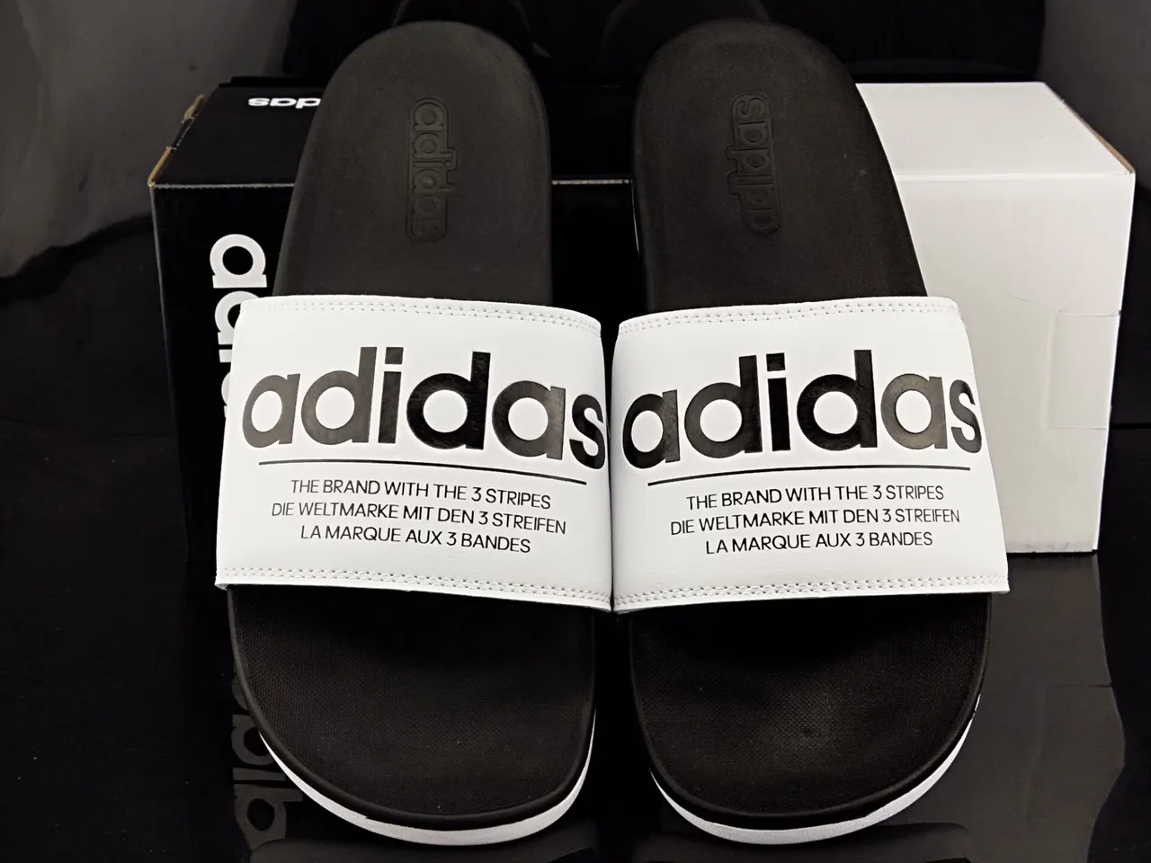 Adidas Yeezy Slide Black and White Slippers 5