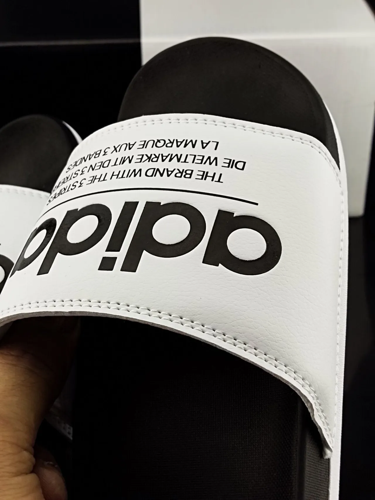 Adidas Yeezy Slide Black and White Slippers 6