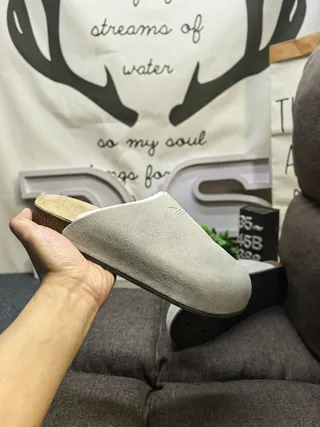 Adidas Yeezy Slide Light Gray Suede Slippers 5