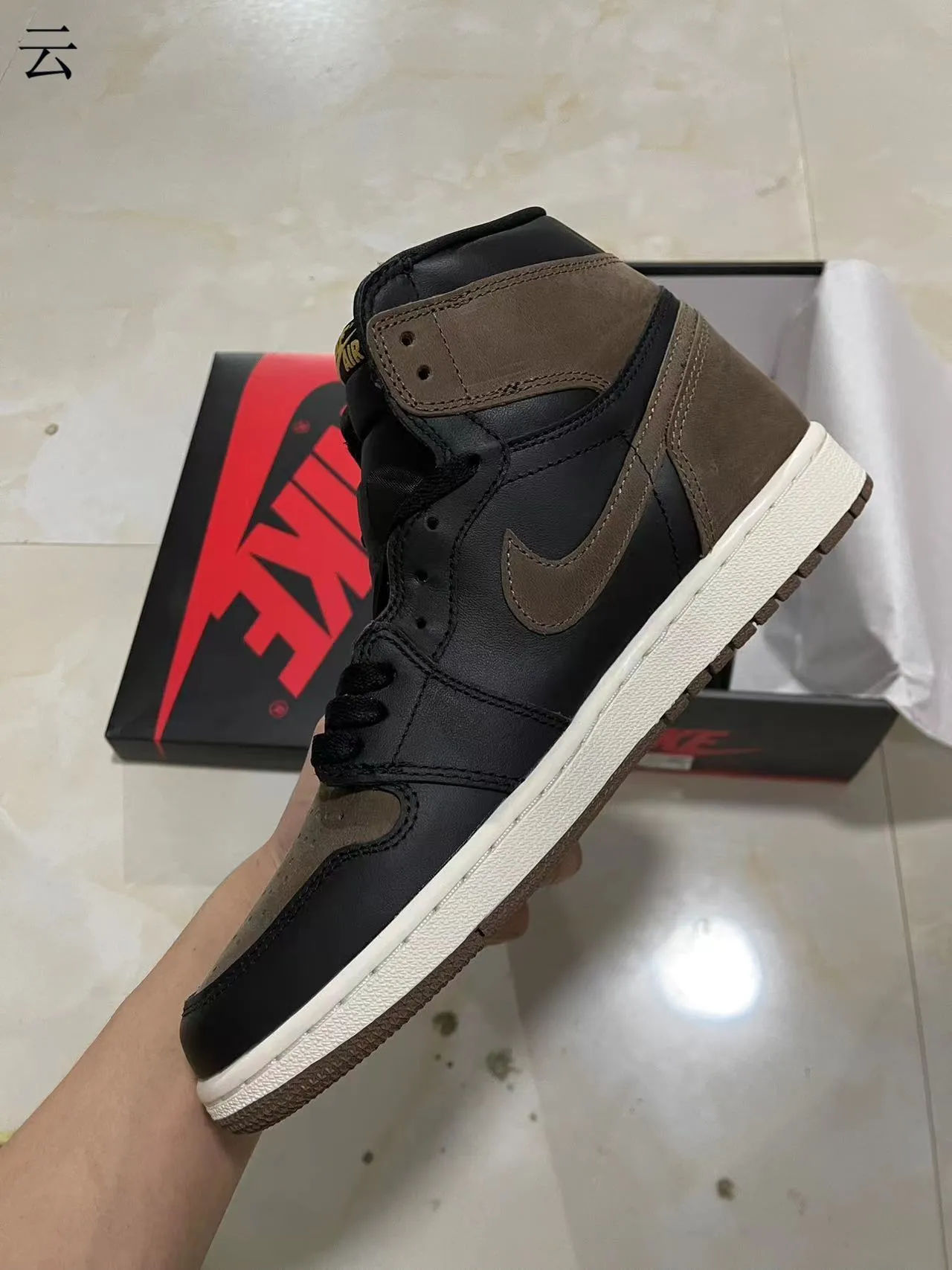 Air Jordan 1 Black Brown Suede High-Top Basketball Shoes 4