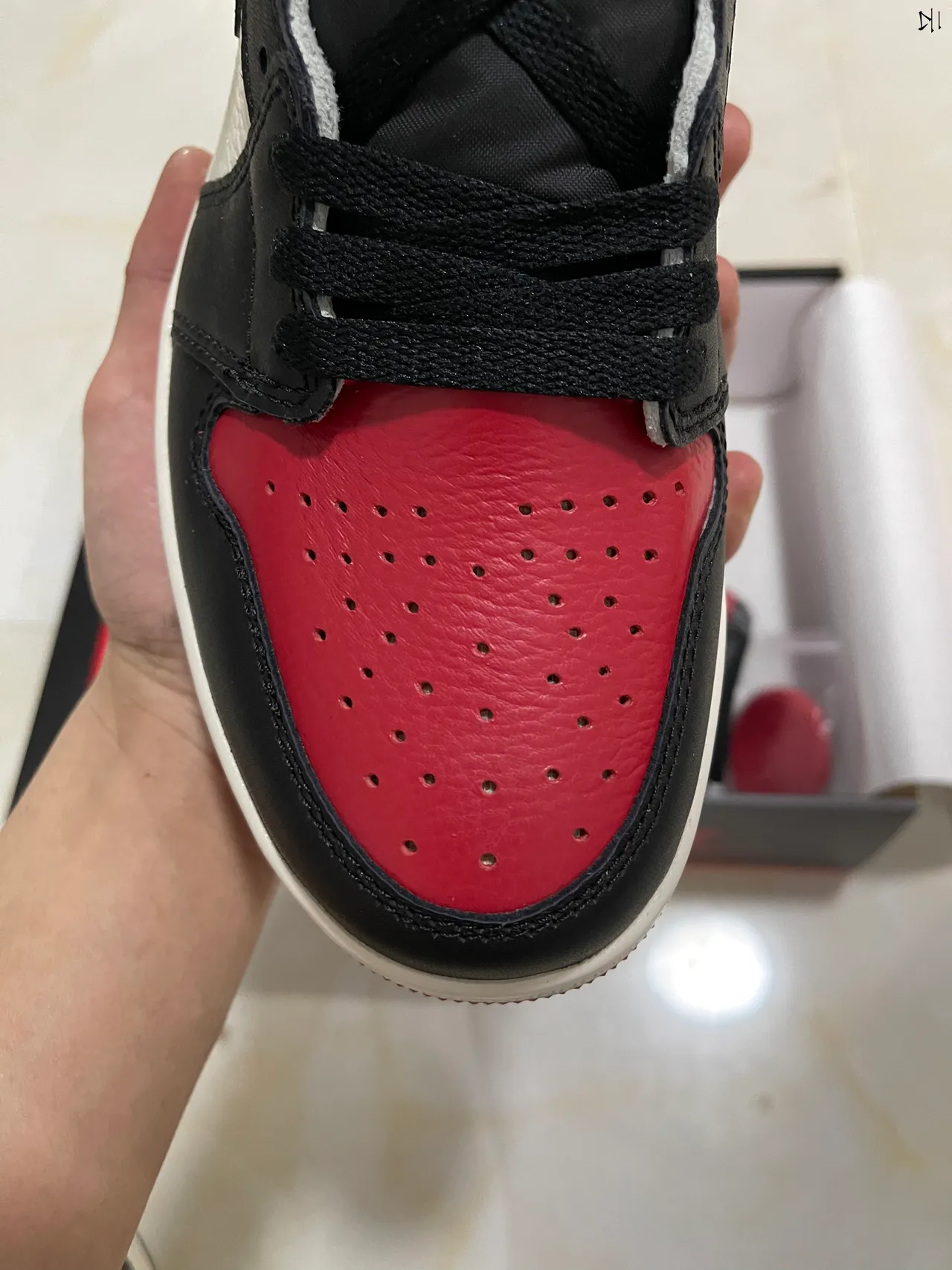 Zapatillas de baloncesto Air Jordan 1 High negro blanco rojo 3