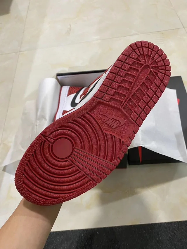 Air Jordan 1 High Elephant Print Red White Black Basketball Shoes 5