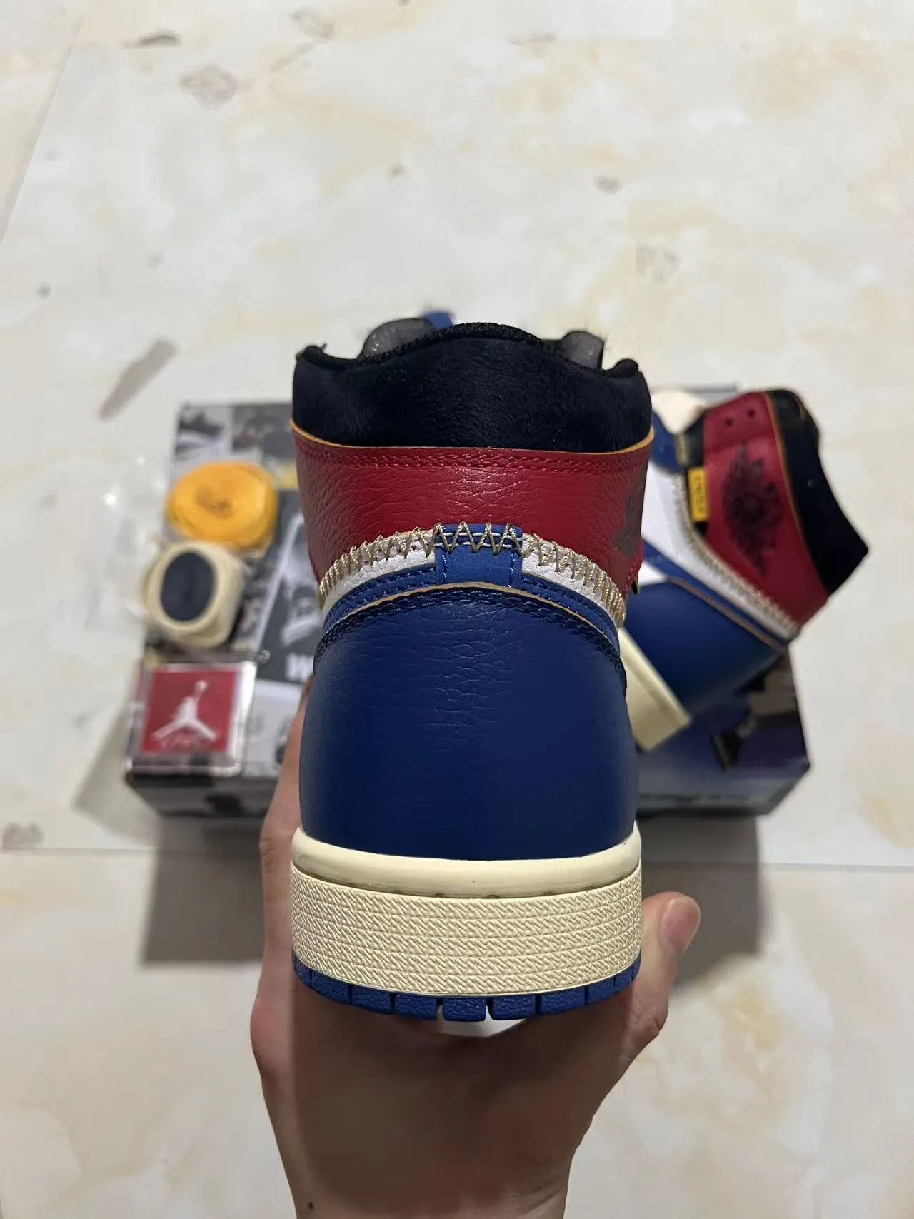 Air Jordan 1 High Zip Navy White Red Cream Basketball Shoes 8