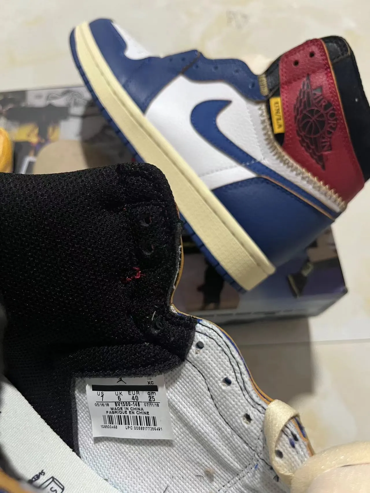 Air Jordan 1 High Zip Navy White Red Cream Basketball Shoes 9