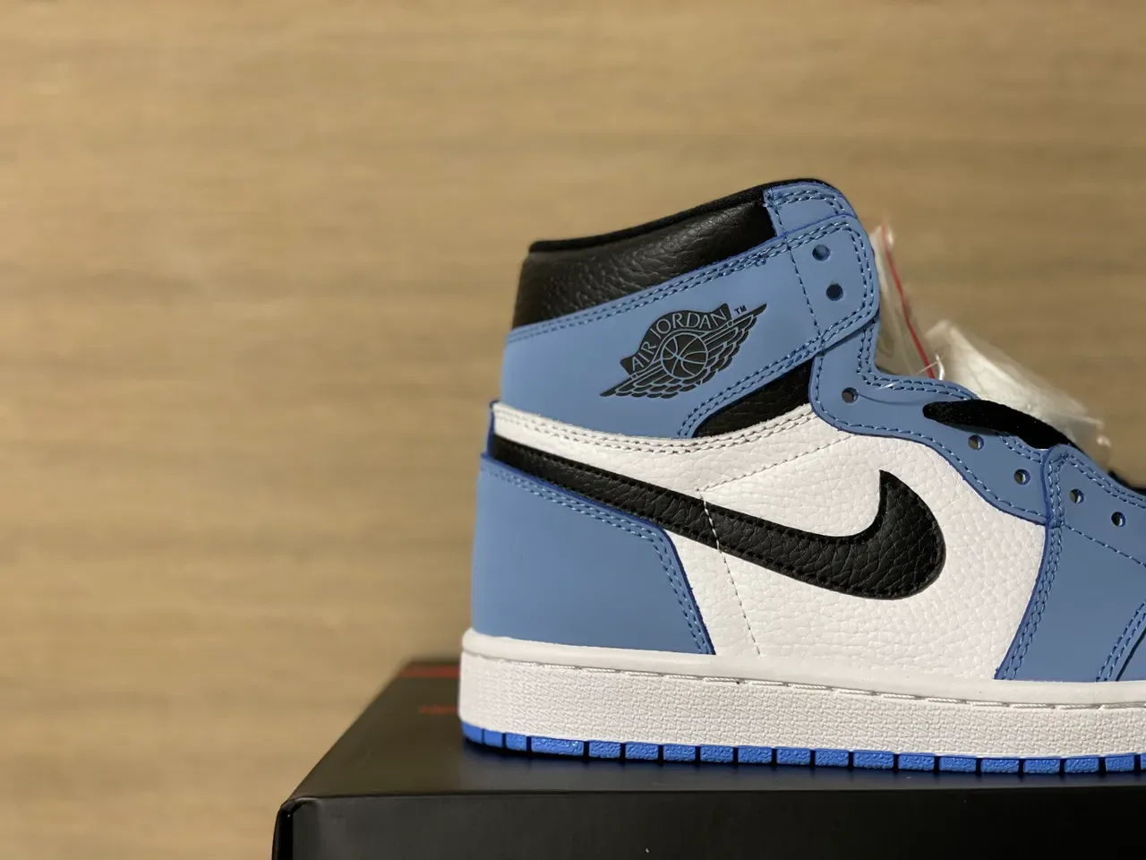 Air Jordan 1 Azul Claro Branco Preto Tênis de Basquete 6