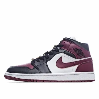 Air Jordan 1 Mid Burgundy Black White Zapatillas de Baloncesto