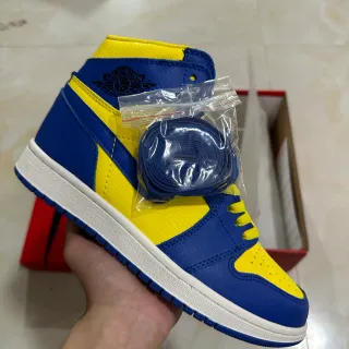 Air Jordan 1 Royal Blue y Yellow Zapatillas de Baloncesto High-Top