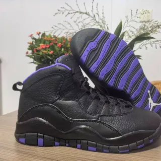 Air Jordan 10 Black Purple Career Milestones Basketball Shoes