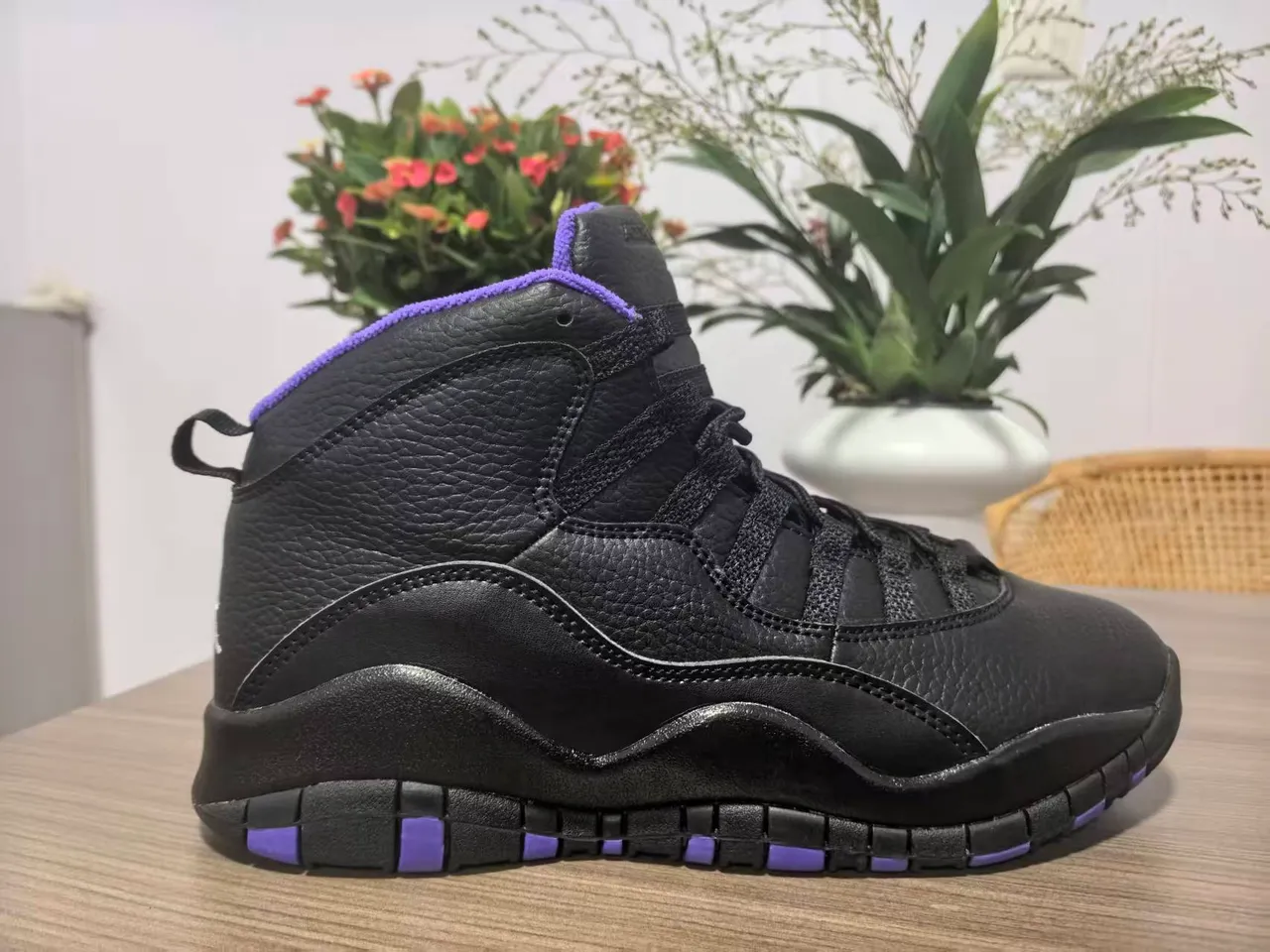 Air Jordan 10 Black Purple Career Milestones Basketball Shoes 5