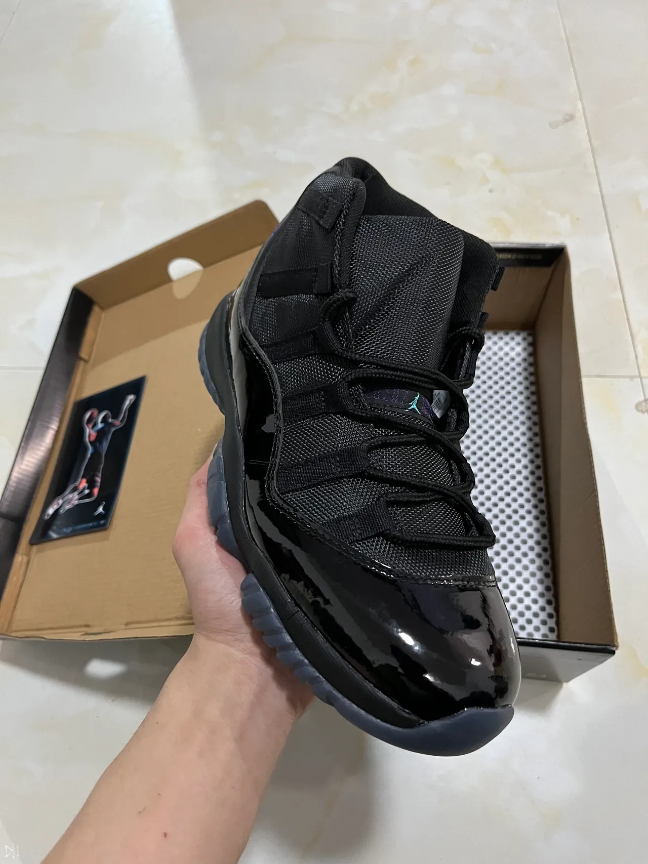 Air Jordan 11 Black Purple Jumpman Basketball Shoes 2