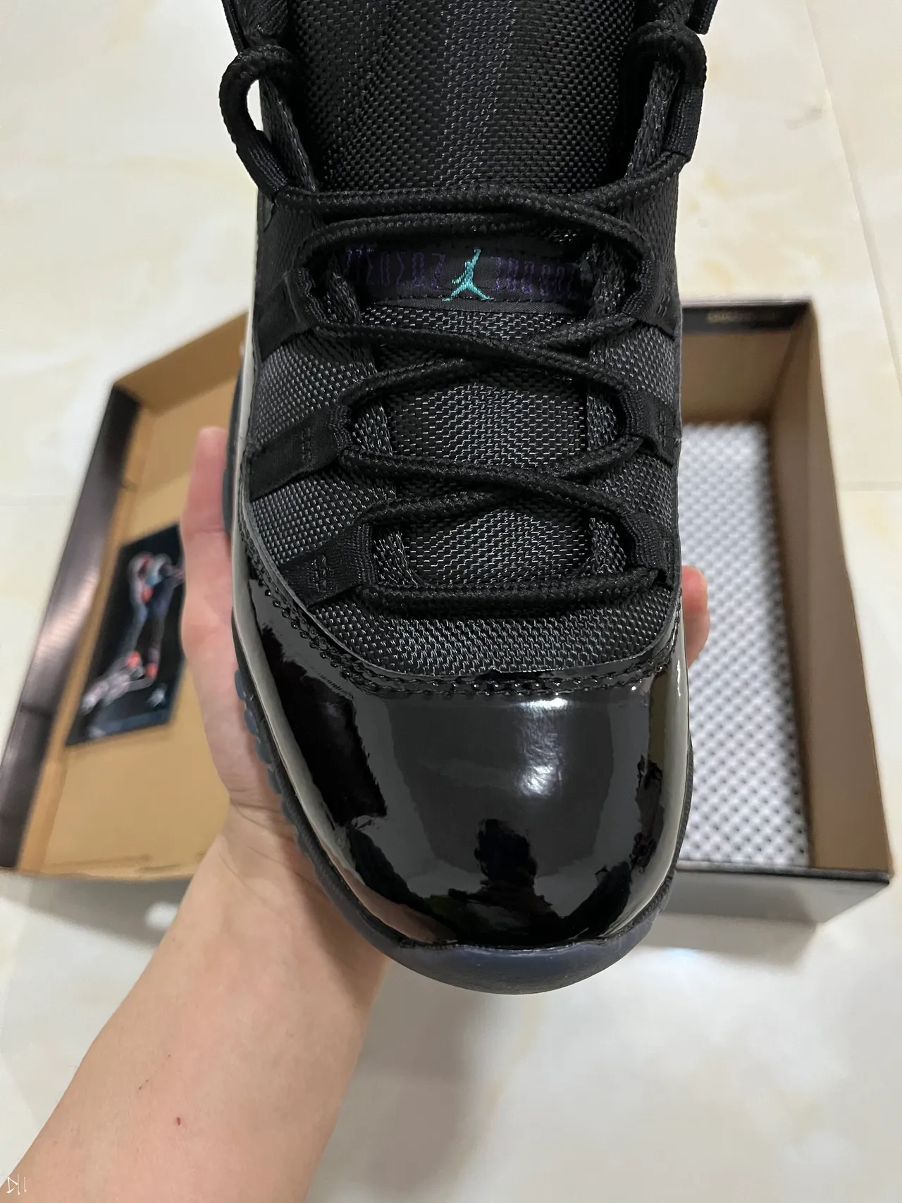 Air Jordan 11 Black Purple Jumpman Basketball Shoes 3