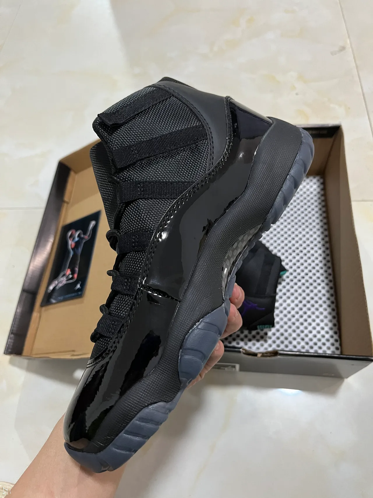 Air Jordan 11 Black Purple Jumpman Basketball Shoes 4