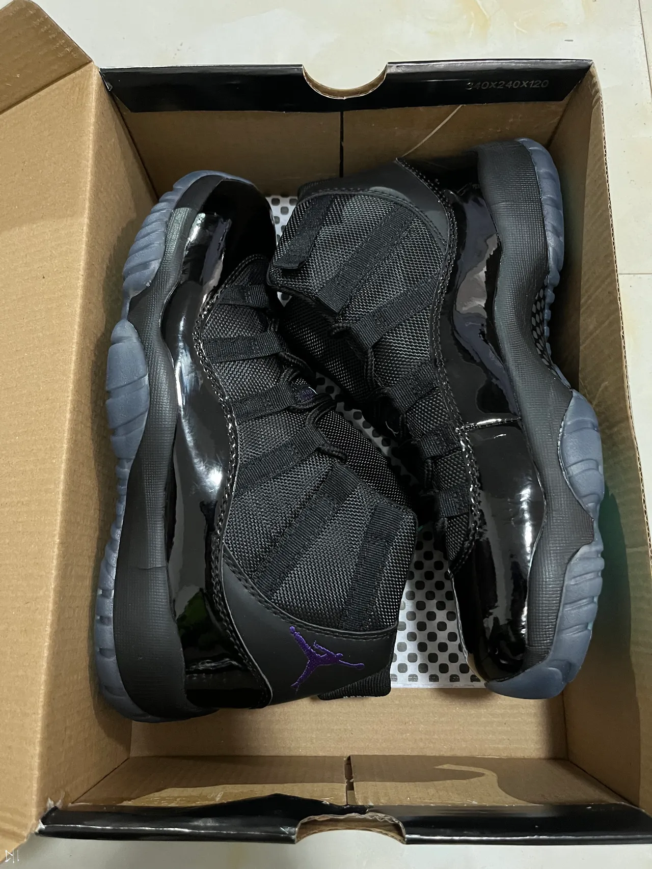 Air Jordan 11 Black Purple Jumpman Basketball Shoes 8