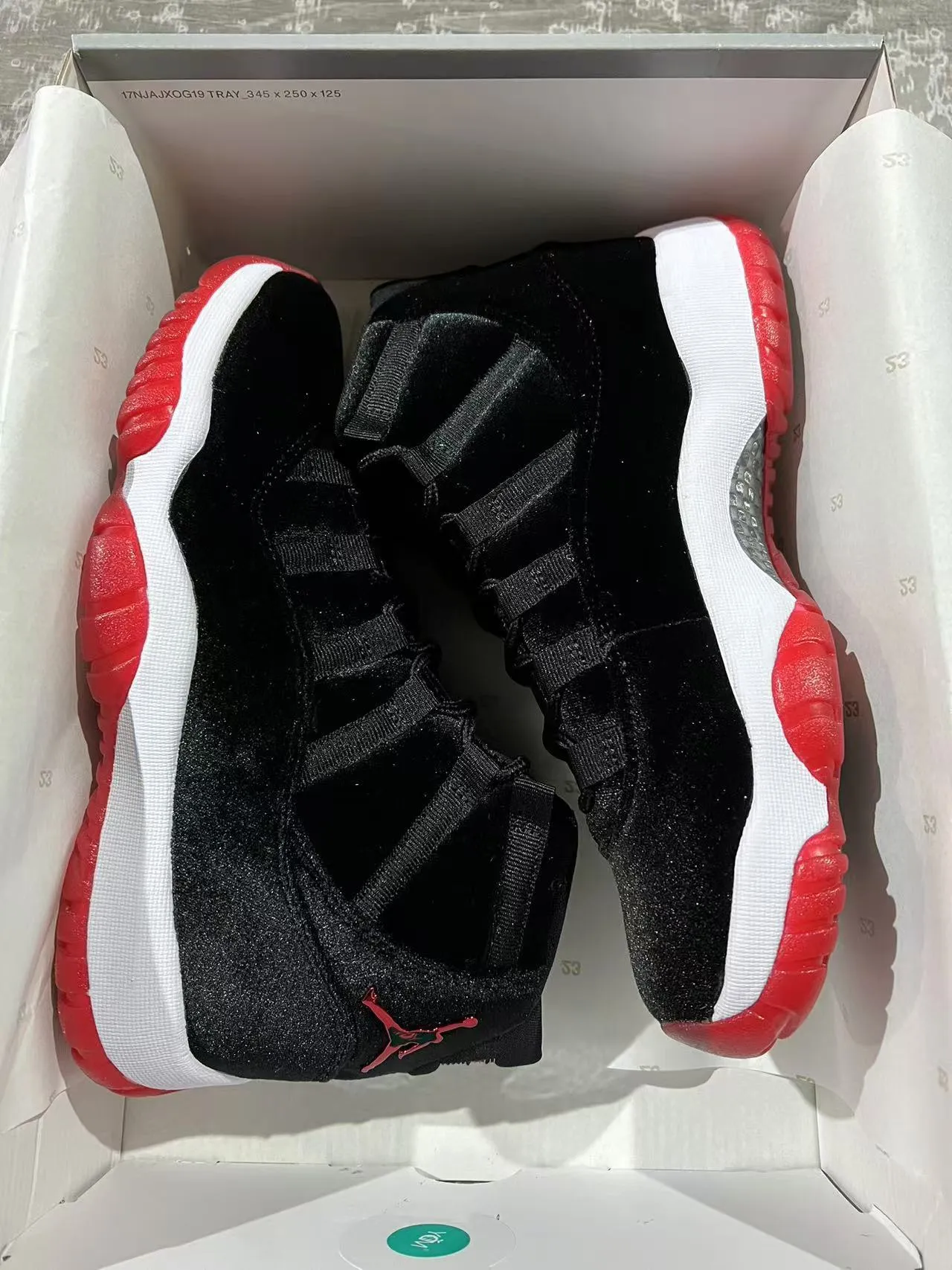 Air Jordan 11 Black Red Velvet High-Top Basketball Shoes 9