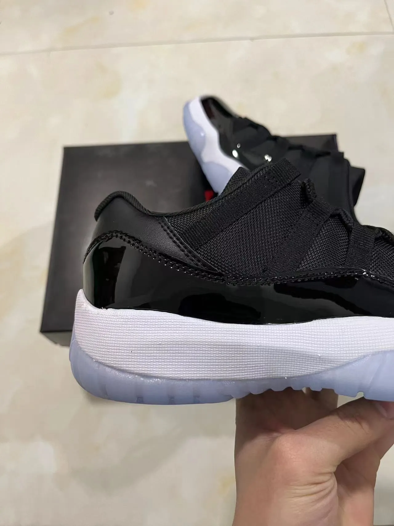 Air Jordan 11 Black White Patent Leather Basketball Shoes 6