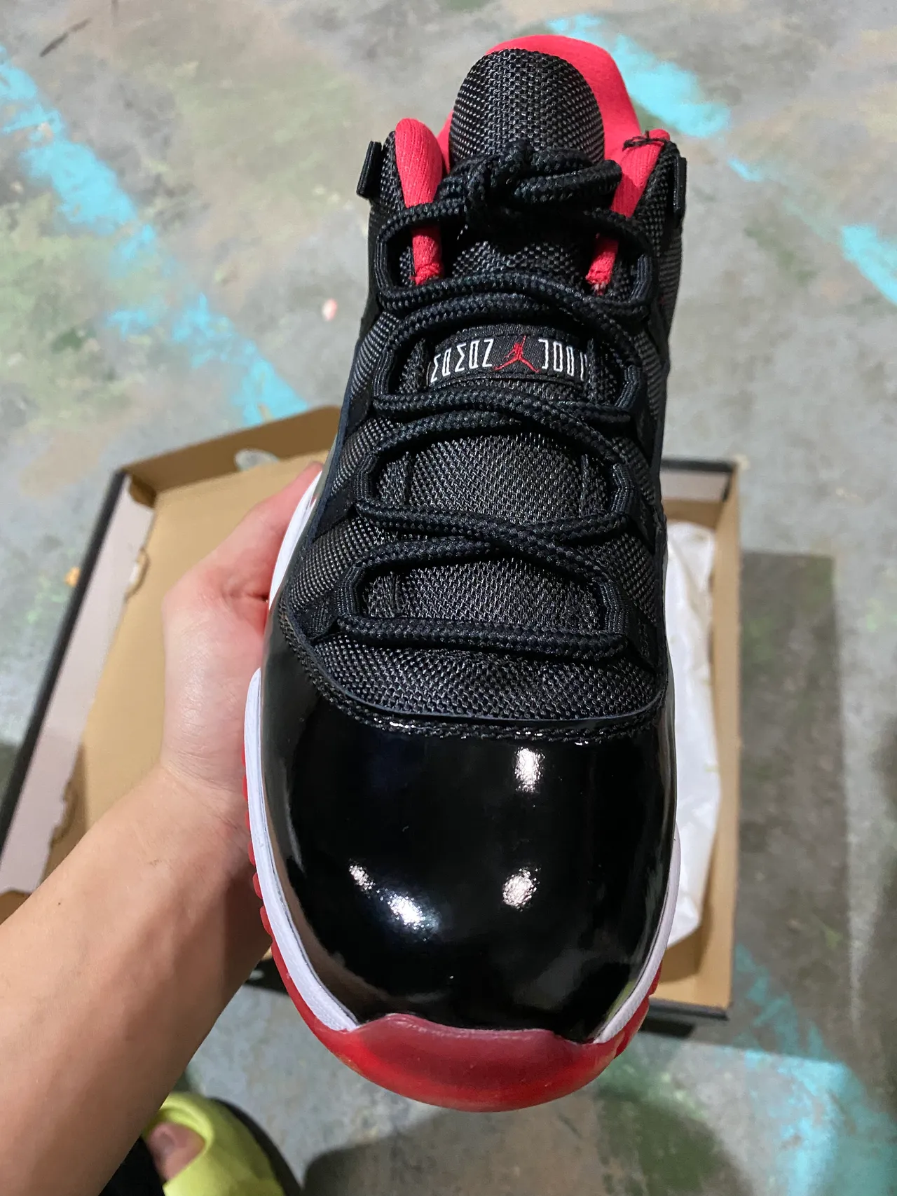 Air Jordan 11 Black White Red Patent Leather Basketball Shoes 3