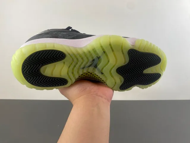 Air Jordan 11 Marbled Black Translucent Lime Green Zapatillas de Baloncesto 9