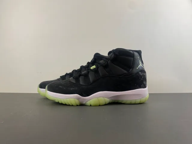 Air Jordan 11 Marbled Black Translucent Lime Green Zapatillas de Baloncesto 10