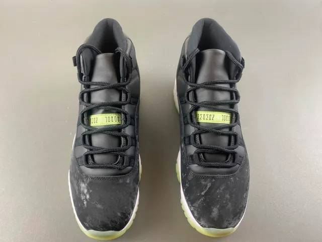 Air Jordan 11 Marbled Black Translucent Lime Green Zapatillas de Baloncesto 11