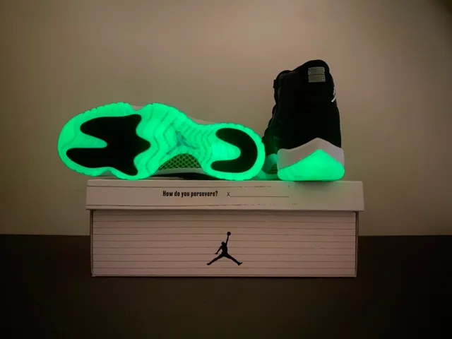 Air Jordan 11 Marbled Black Translucent Lime Green Zapatillas de Baloncesto 16