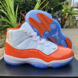 Air Jordan 11 Orange White Blue Basketball Shoes