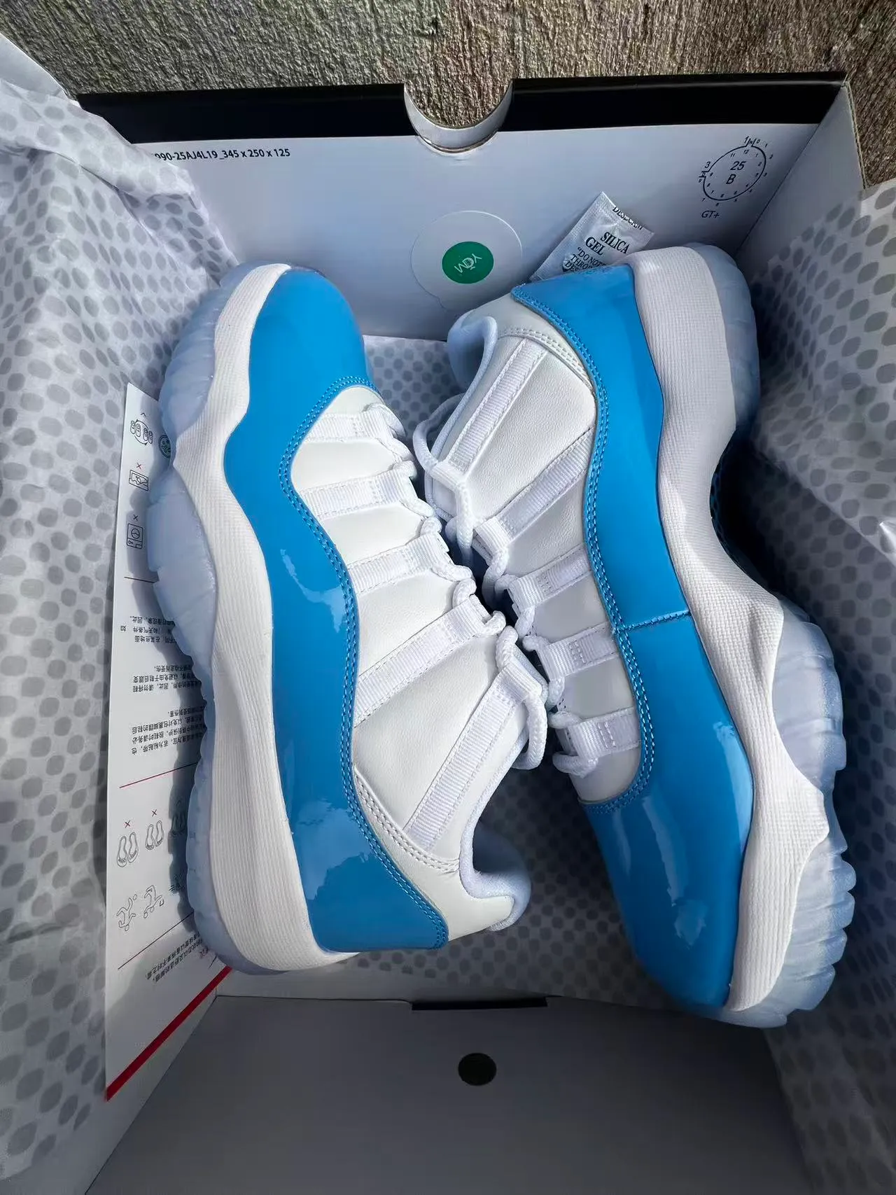 Air Jordan 11 White and Light Blue Patent Leather Basketball Shoes 10