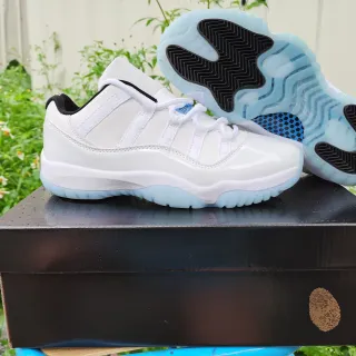 Air Jordan 11 White Icy Blue Black Basketball Shoes