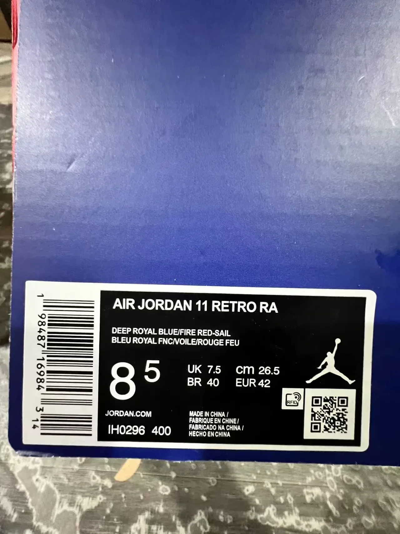 Air Jordan 11 Tênis de Basquete Branco Azul Royal Couro Patentado 10
