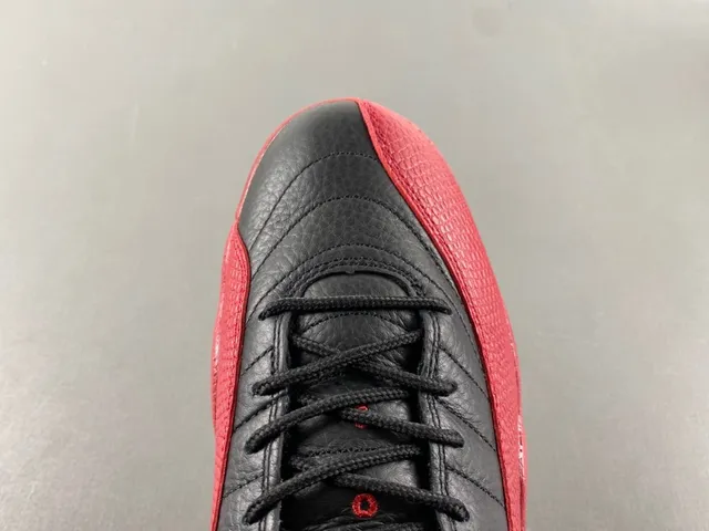 Air Jordan 12 Black Red Quilted Leather Basketball Shoes 5