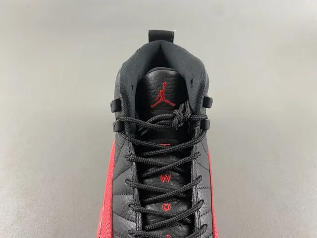 Air Jordan 12 Black Red Quilted Leather Basketball Shoes 6