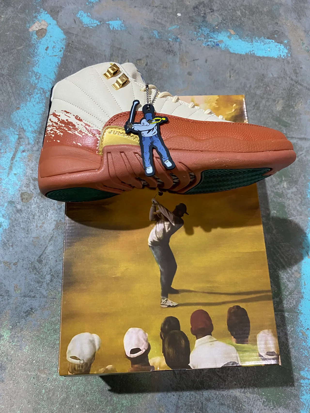 Air Jordan 12 Cream and Terracotta Distressed Leather Basketball Shoes 8