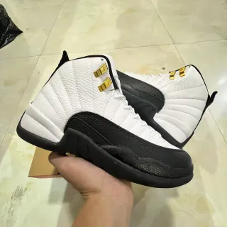 Air Jordan 12 White Black Gold Basketball Shoes