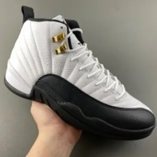 Air Jordan 12 White Black Gold Basketball Shoes