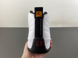 Air Jordan 12 White Black Gold Basketball Shoes 4