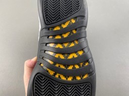Air Jordan 12 White Black Gold Basketball Shoes 10