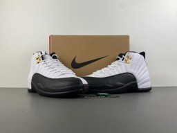 Air Jordan 12 White Black Gold Basketball Shoes 14