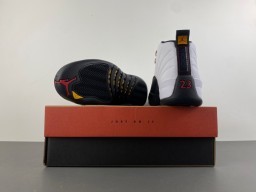 Air Jordan 12 White Black Gold Basketball Shoes 17