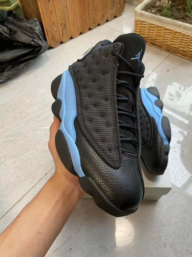 Air Jordan 13 Black Light Blue Basketball Shoes 4