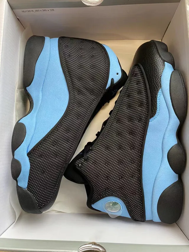 Air Jordan 13 Black Light Blue Basketball Shoes 9