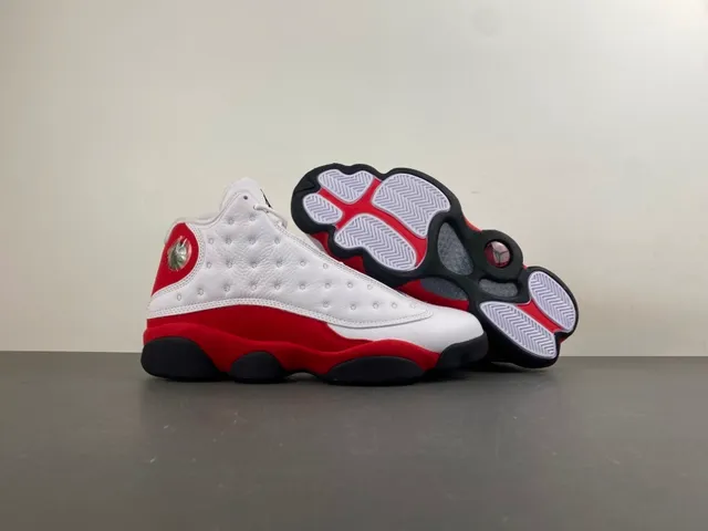 Air Jordan 13 White Red Black Basketball Shoes 14