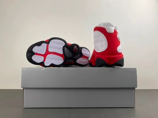 Air Jordan 13 White Red Black Basketball Shoes 18