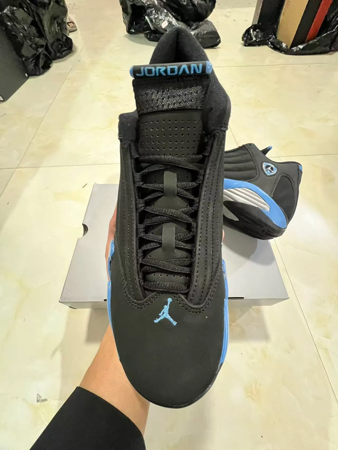 Air Jordan 14 Black University Blue Basketball Shoes 3