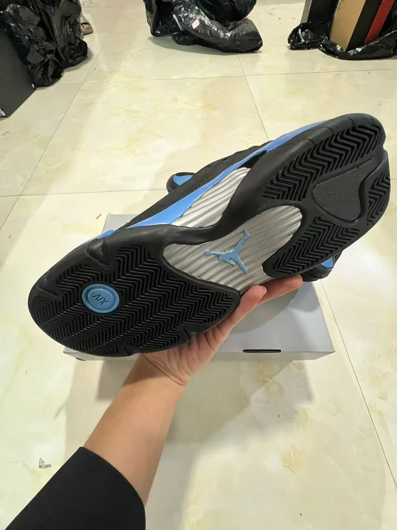 Air Jordan 14 Black University Blue Basketball Shoes 6