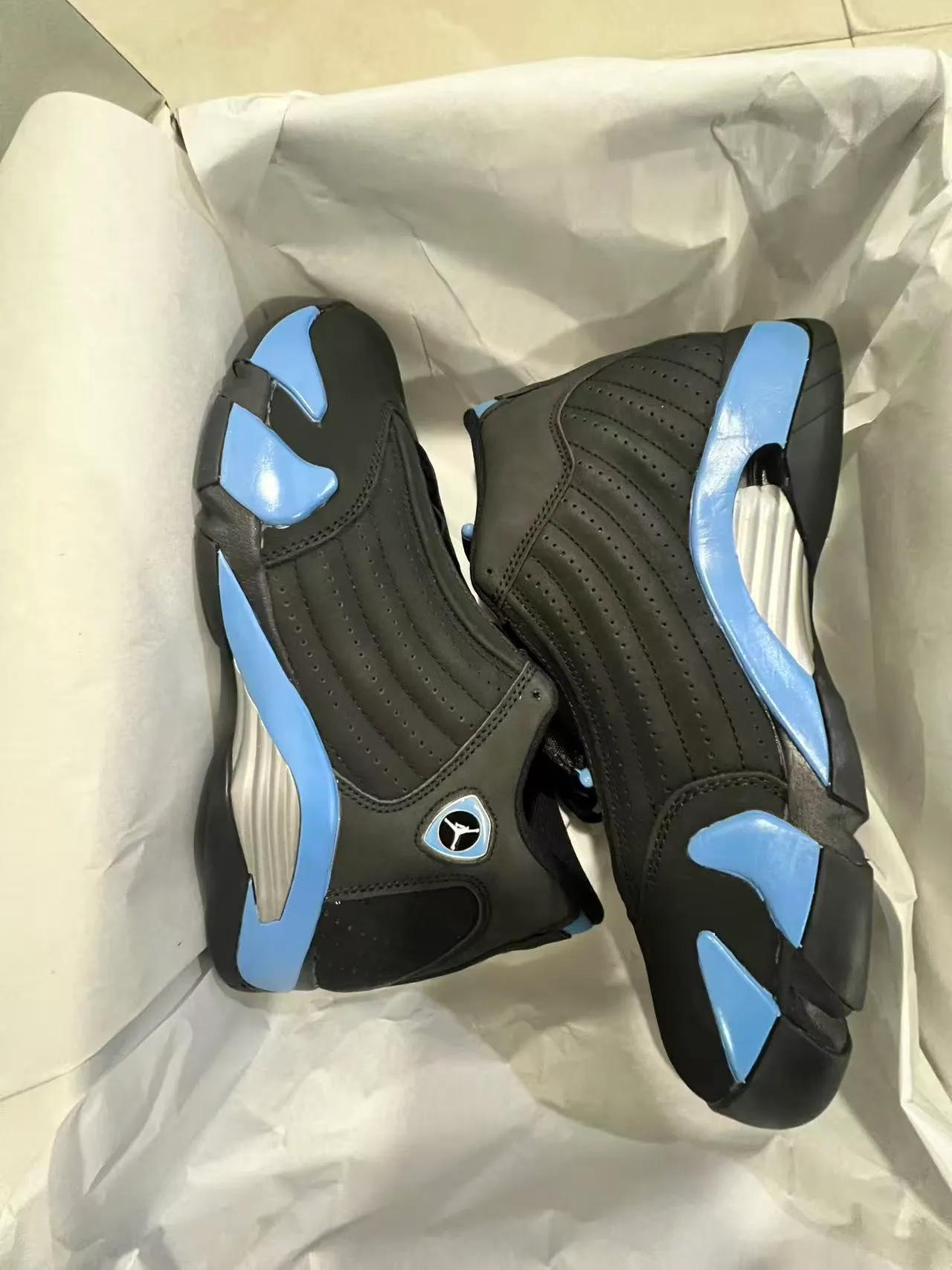 Air Jordan 14 Black University Blue Basketball Shoes 9