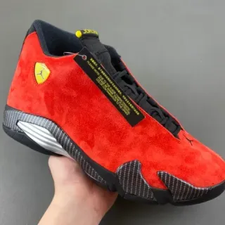 Air Jordan 14 红色麂皮碳纤维篮球鞋