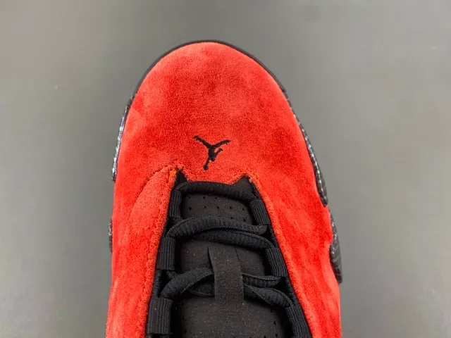 Air Jordan 14 Tênis de Basquete de Suede Vermelho com Fibra de Carbono 5